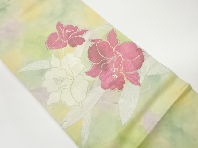 枝葉模様織出し名古屋帯